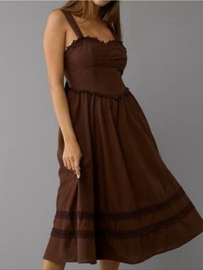 American Eagle Outfitters Brown Midi Dress